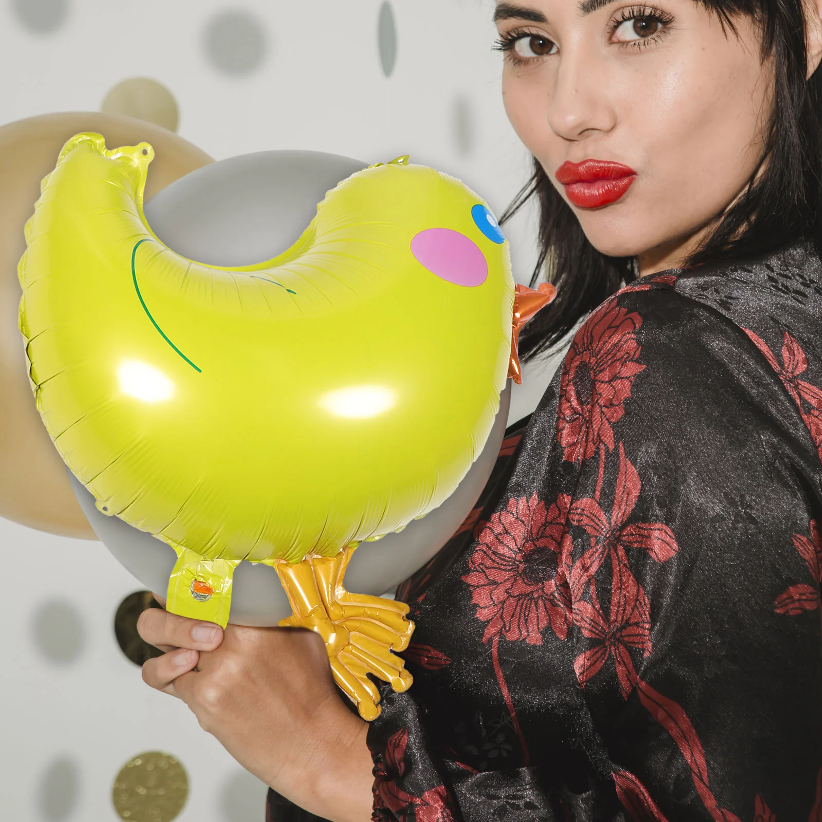 

5 Pcs Birthday Balloons Small Fresh Wedding Decorations and Cartoon Animal Yellow Chickens Pattern