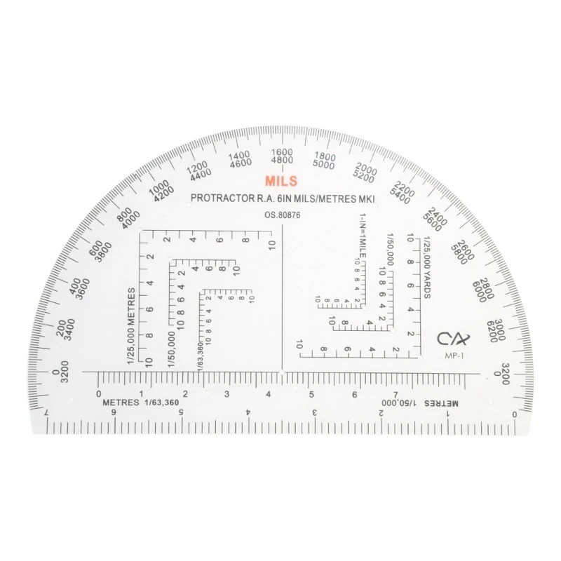 

A2UD Semicircle Military Coordinate Scale and Protractor Map Coordinate Scale Protractor Romer Grids Reference Tool