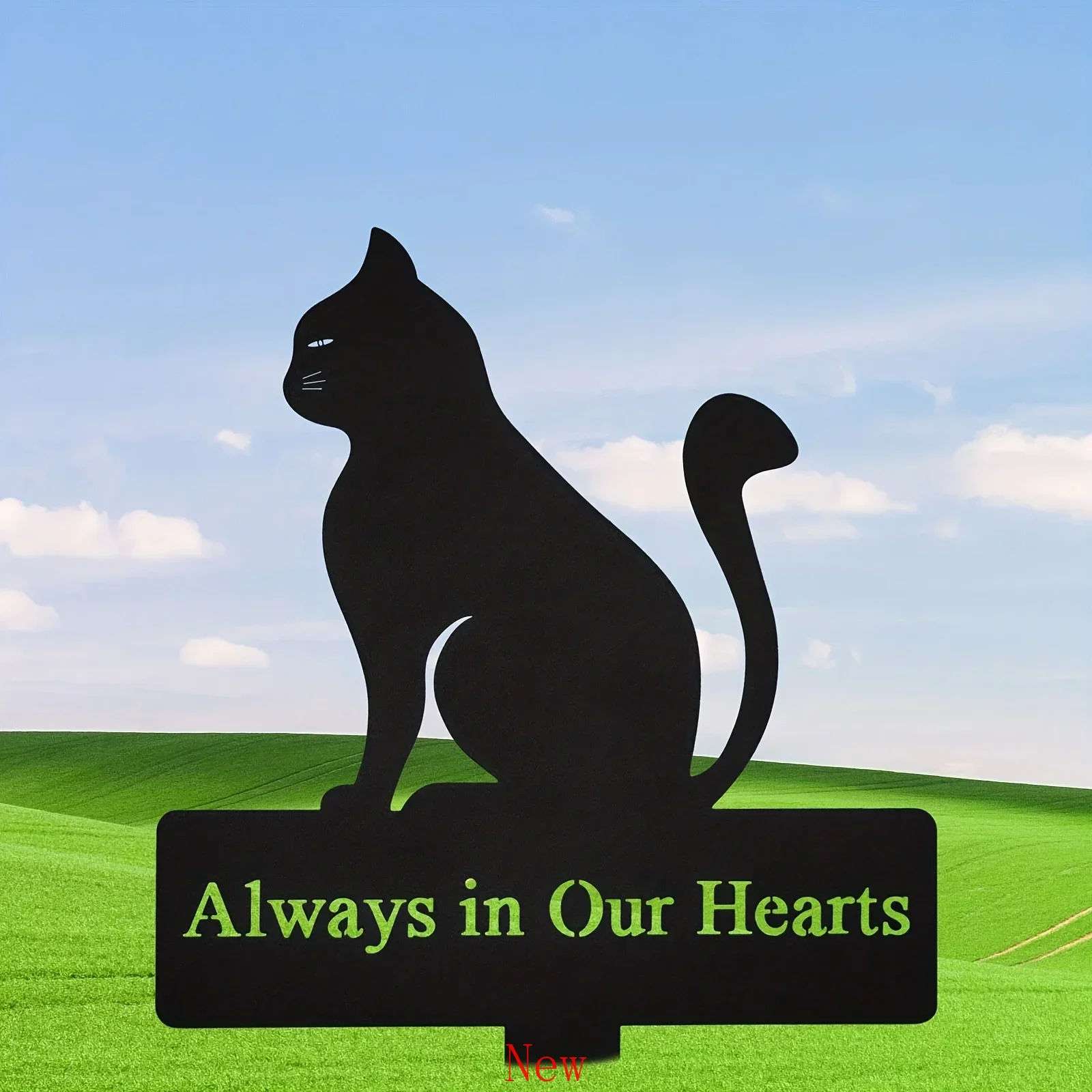 

Cat Metal Grave Marker Always In Hearts Memorial Stake Insert Cemetery Decor Grave Sympathy Funeral Easter Pet Yard decoration