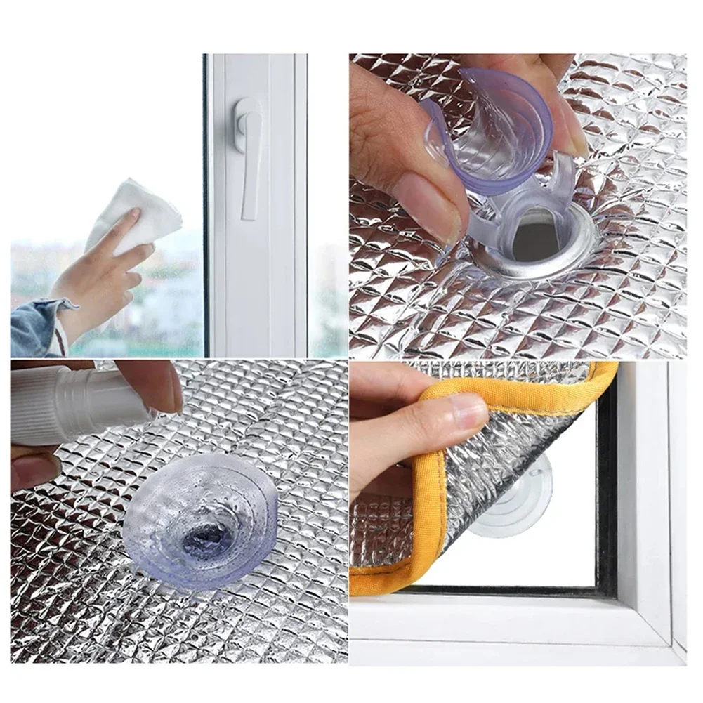Window film 1pcs Window Film Blackout Aluminum Foil Double Layer UV Block Privacy Window Films Glass Sunshading Board Home Film