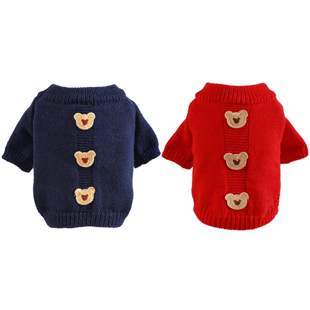 Warm Dog Sweater Cute Cookie Bear Pet Clothes Holiday Puppy Cat Jumpers