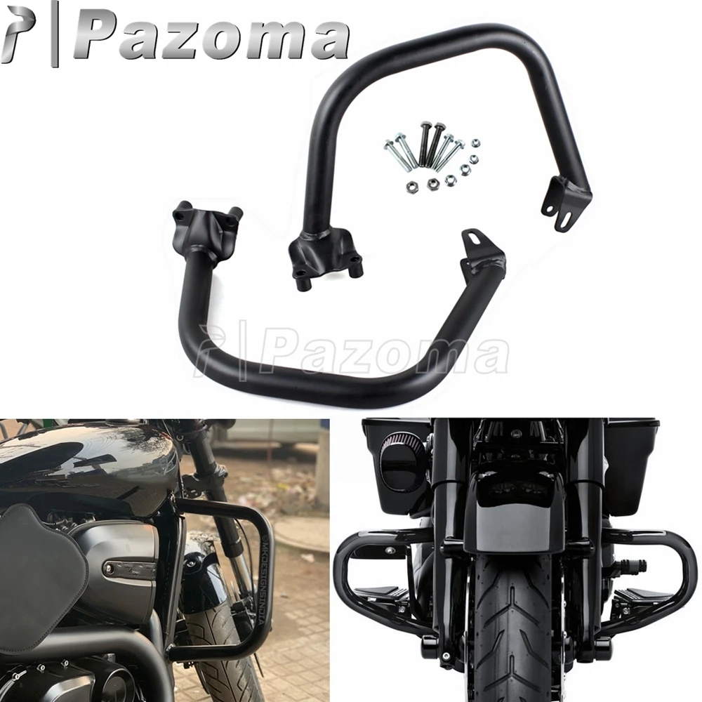 1 Pair Black Motorcycle Engine Guard Highway Crash Bars Protection For