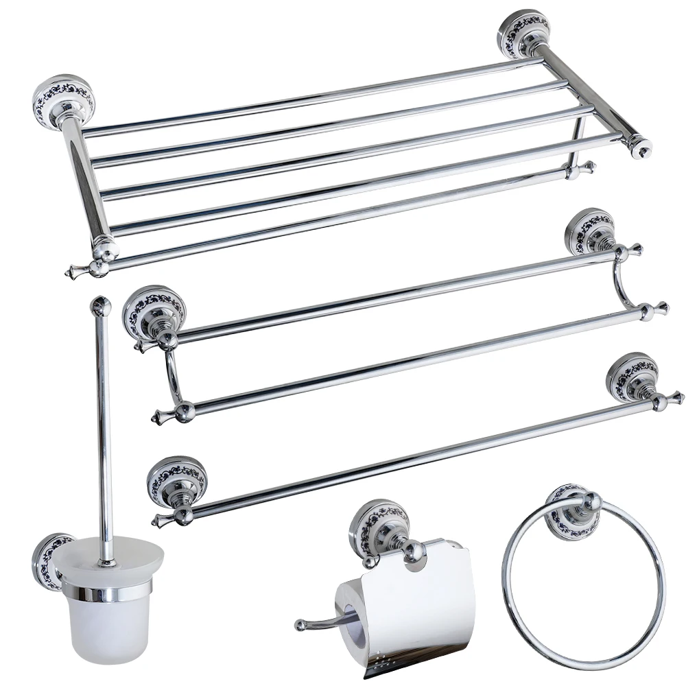 KEMAIDI Bathroom Accessories Towel Bar Paper Holder Toothbrush Holder Bathtowel Back Towel Ring Cloth Hook Bathroom Sets