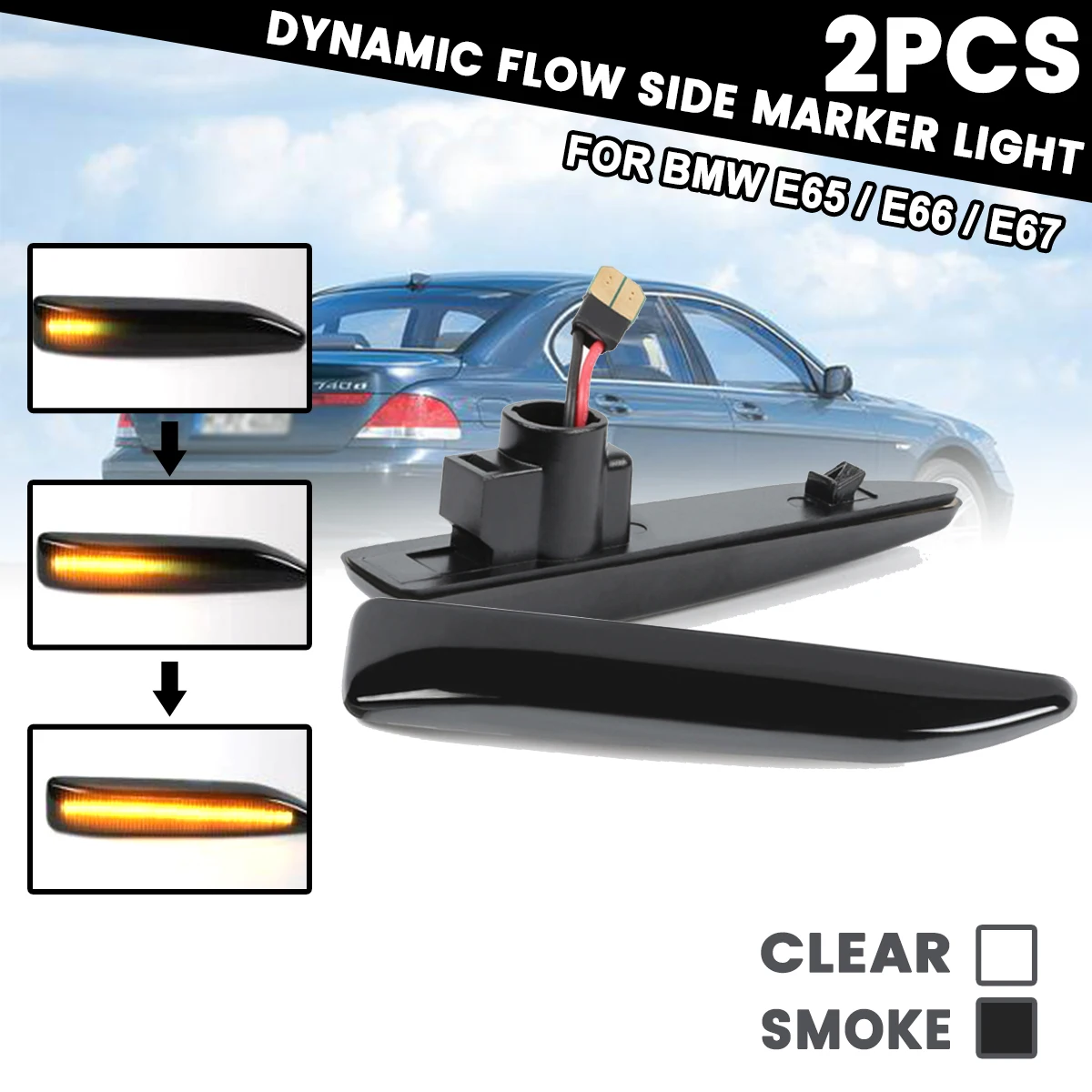 

2 шт., боковые габаритные огни для BMW 7 серии E65 E66 E67 E68