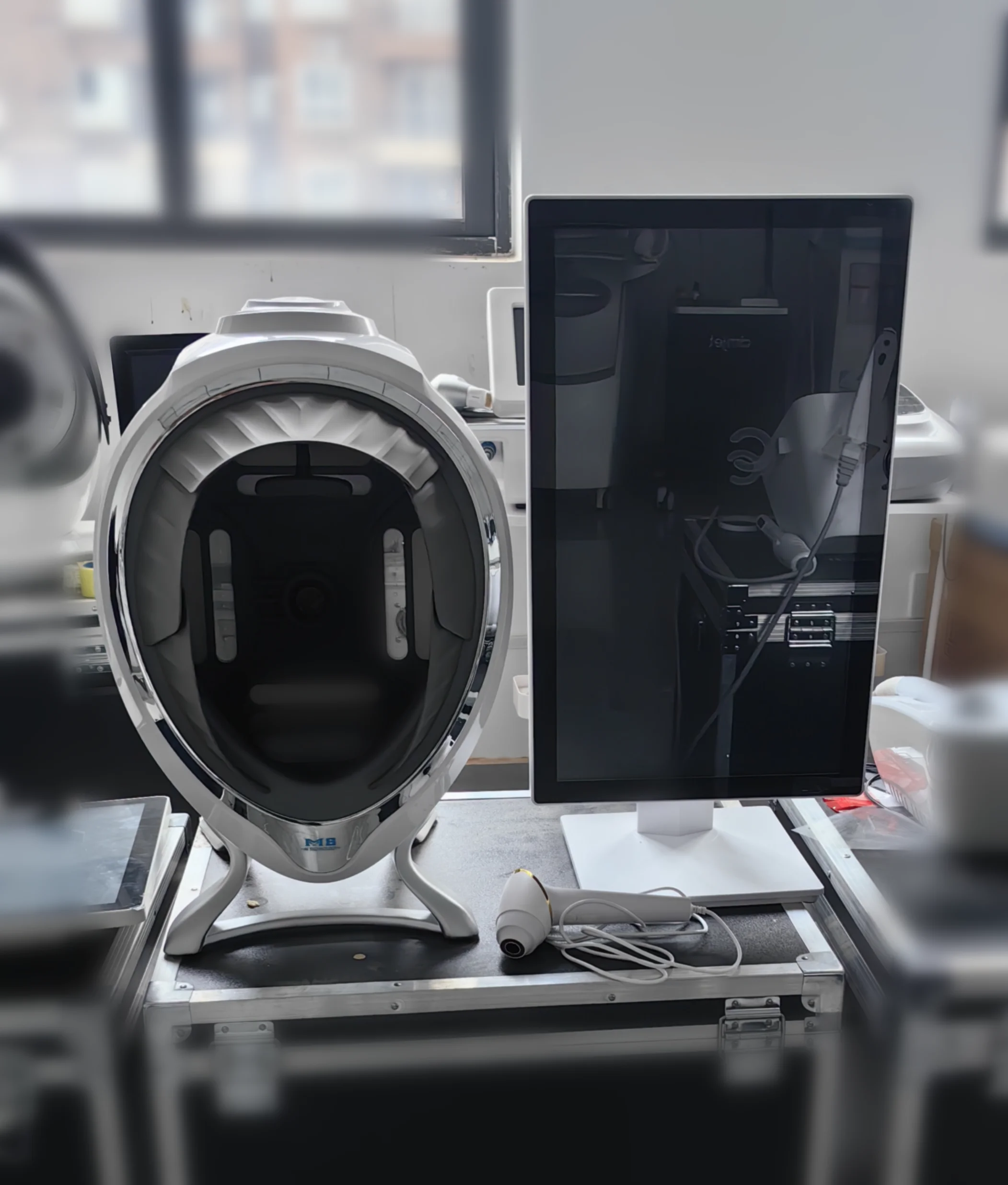 AI 얼굴 분석기 3D 얼굴 피부 분석기 얼굴 스캐너 36MP 산업용 HD 카메라 8-스펙트럼 이미징 현미경 분석