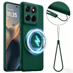 Premium Liquid Silicone Magnetic Phone Cover - Skin Feel Protection Shell - MOTO G96 5G (Green)
