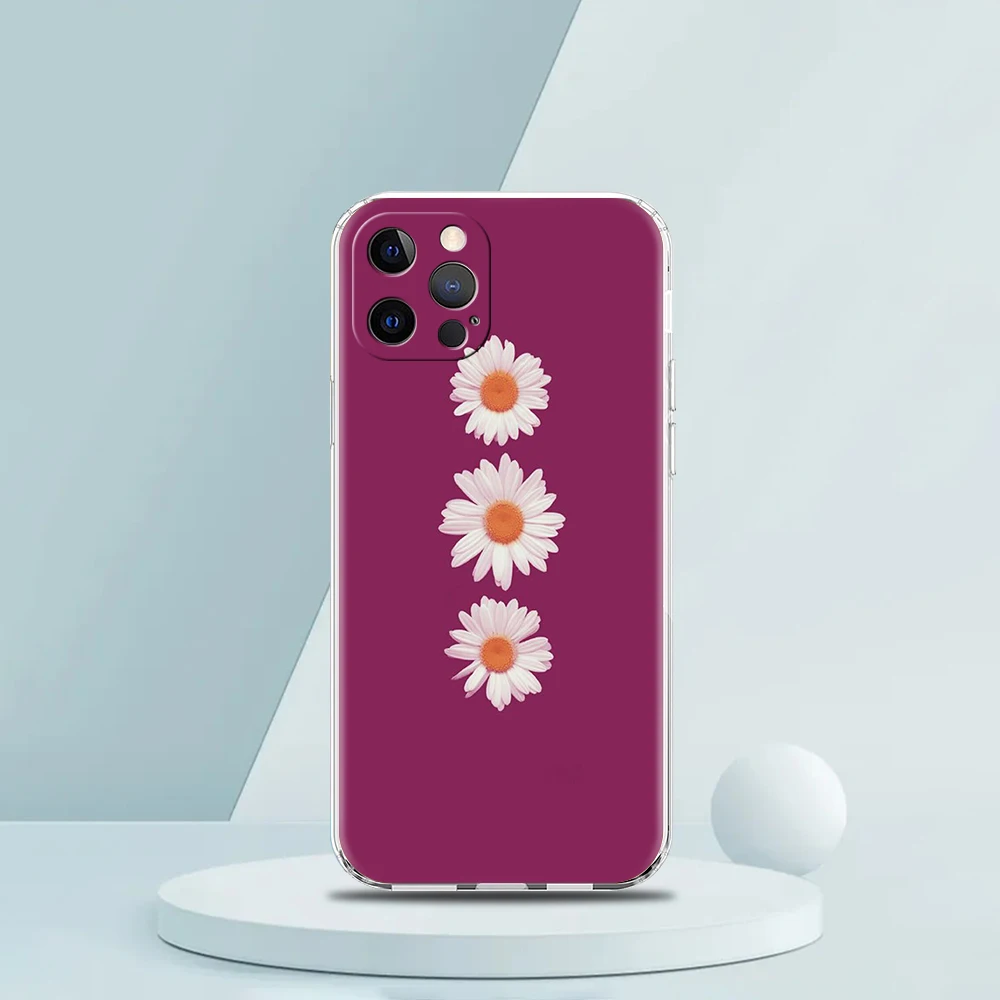 Fashion Fresh Little Daisy Flower Transparent Phone Case