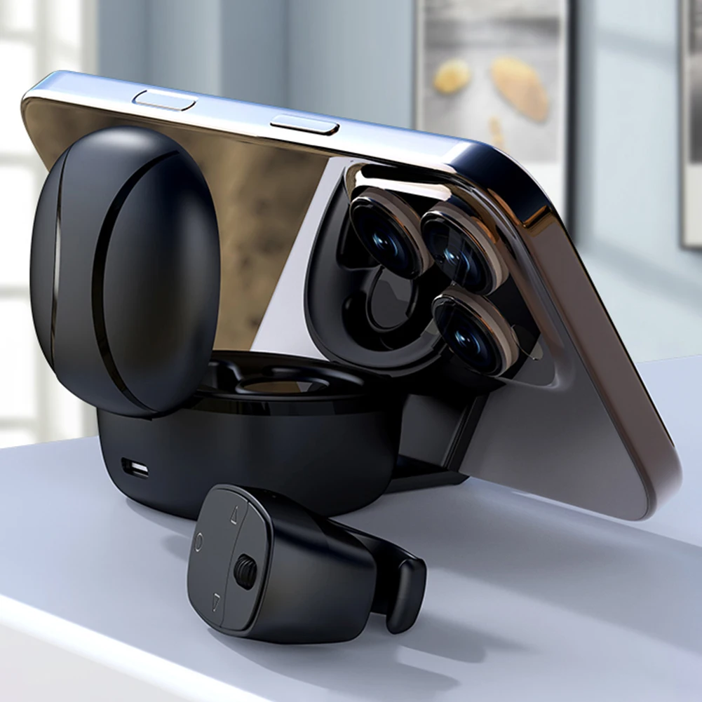 1-5pcs Fingertip Remote Control Bluetooth-Compatible 5.3 Scrolling Ring Multi-Function Button Digital Display for Smartphones