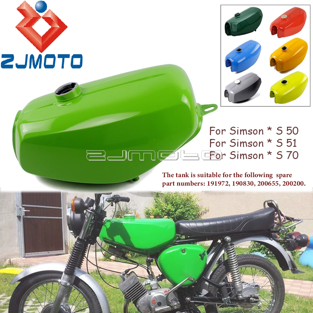 

7 Colors Motorbike Oil Tank Suitable Spare Part 191972 190830 200655 200200 For Simson S50 S51 S70 Motorcycle Steel Fuel Tanks
