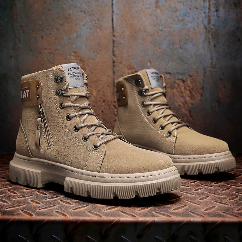 FashionNewWinterMenBootAnklePlatformNonslipCowboyBoots