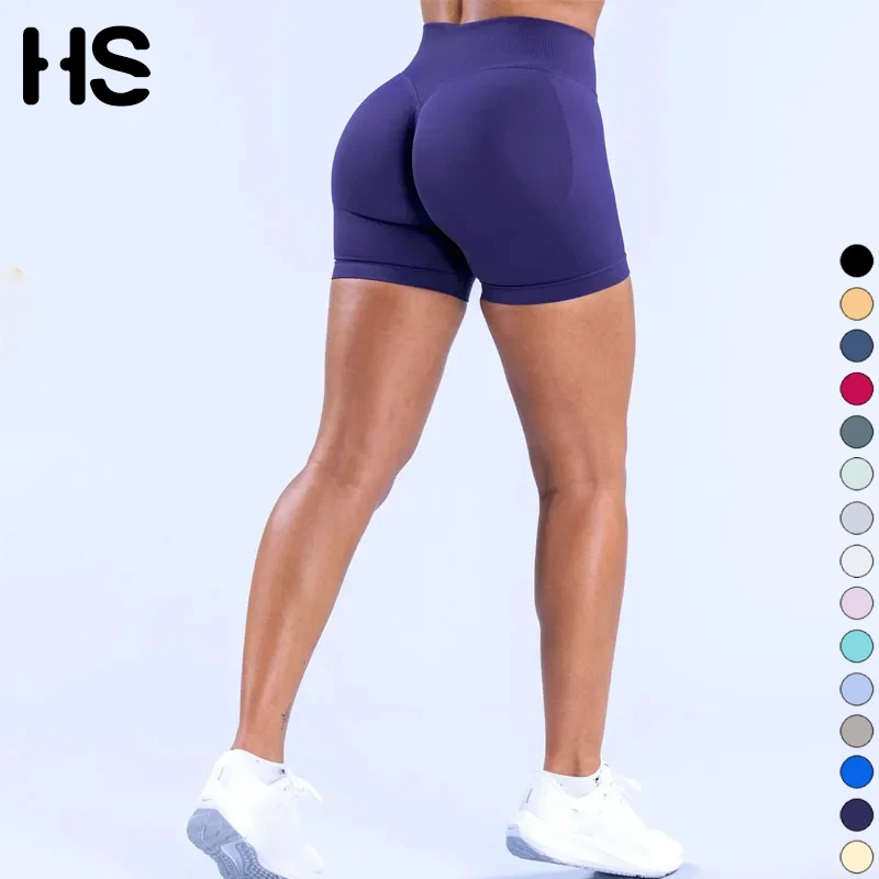 Yoga Shorts Fitness Shorts Running Shorts HAUT SHARK Impact Low Ribbed Seamless Skinny Hip Gym Butt Lift Stretch Running Shorts