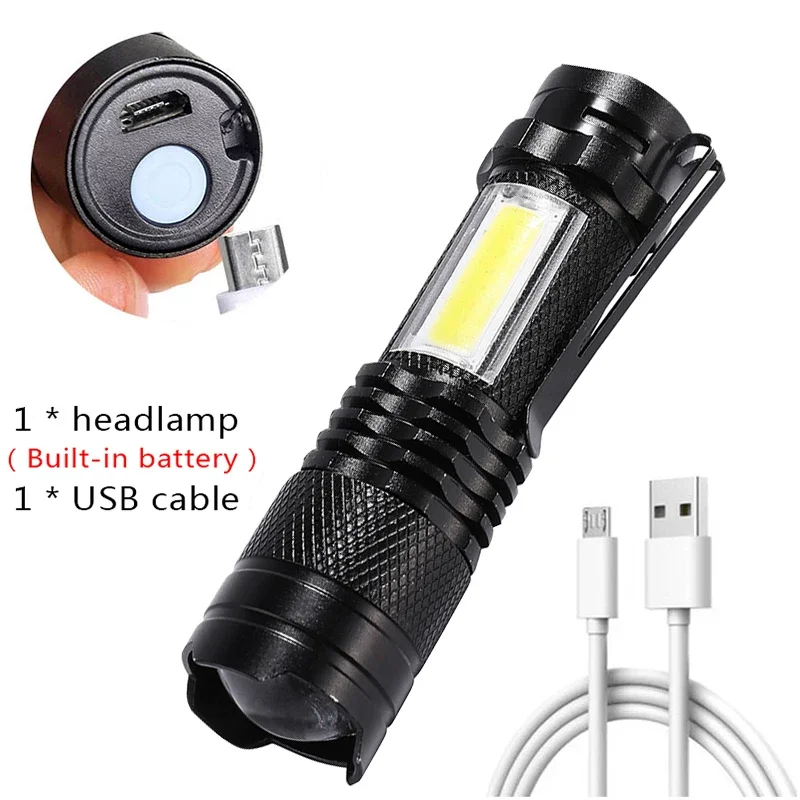 GUODSKHOO Torcia LED ricaricabile COB torcia da lavoro torcia ipereabile e 4 odalità torcia
