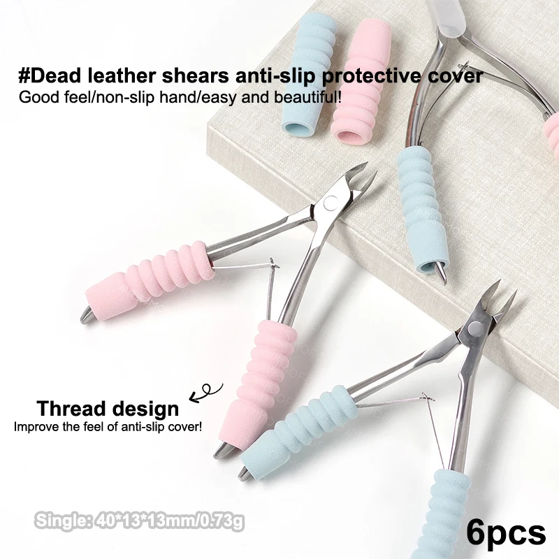 6 Stücke Abgestorbene Haut Schere Hand Kappe Nipper Abdeckung Nail art Schutzhülle Für Nagel Häutchen Schere Maniküre Pediküre Tools Kit – Detail 1