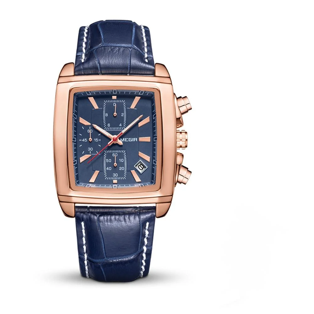

Watch For Men Wristwatch Casual Top Brand Military Watches Rectangle Chronograph Leather Man Watch Quartz Watch Reloj Hombre