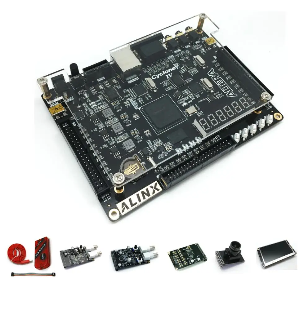 

Плата разработки INTEL ALTERA Cyclone IV NIOS EP4CE30 FPGA, Марка ALINX (плата + программный погрузчик + ADDA/DA/AD/камера/ЖК-дисплей 4/3 дюйма)