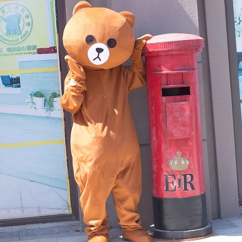 Dark Brown Bear Mascot Costume Anime Teddy Bear Cosplay Cartoon Doll Adults Walking Clothes Carnivals Celebration Party Props pe