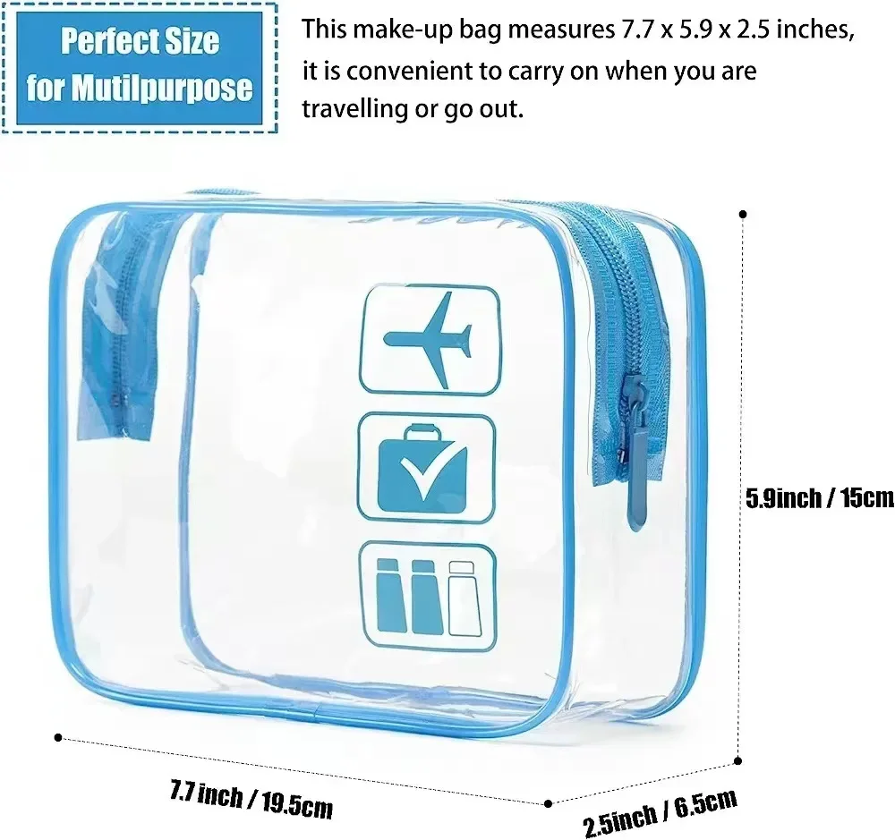 Zaino Trasparente In PVC – Per Scuola, Concerti E Lavoro – Capiente Per PC 15,6'' – Blu Pavone - 3