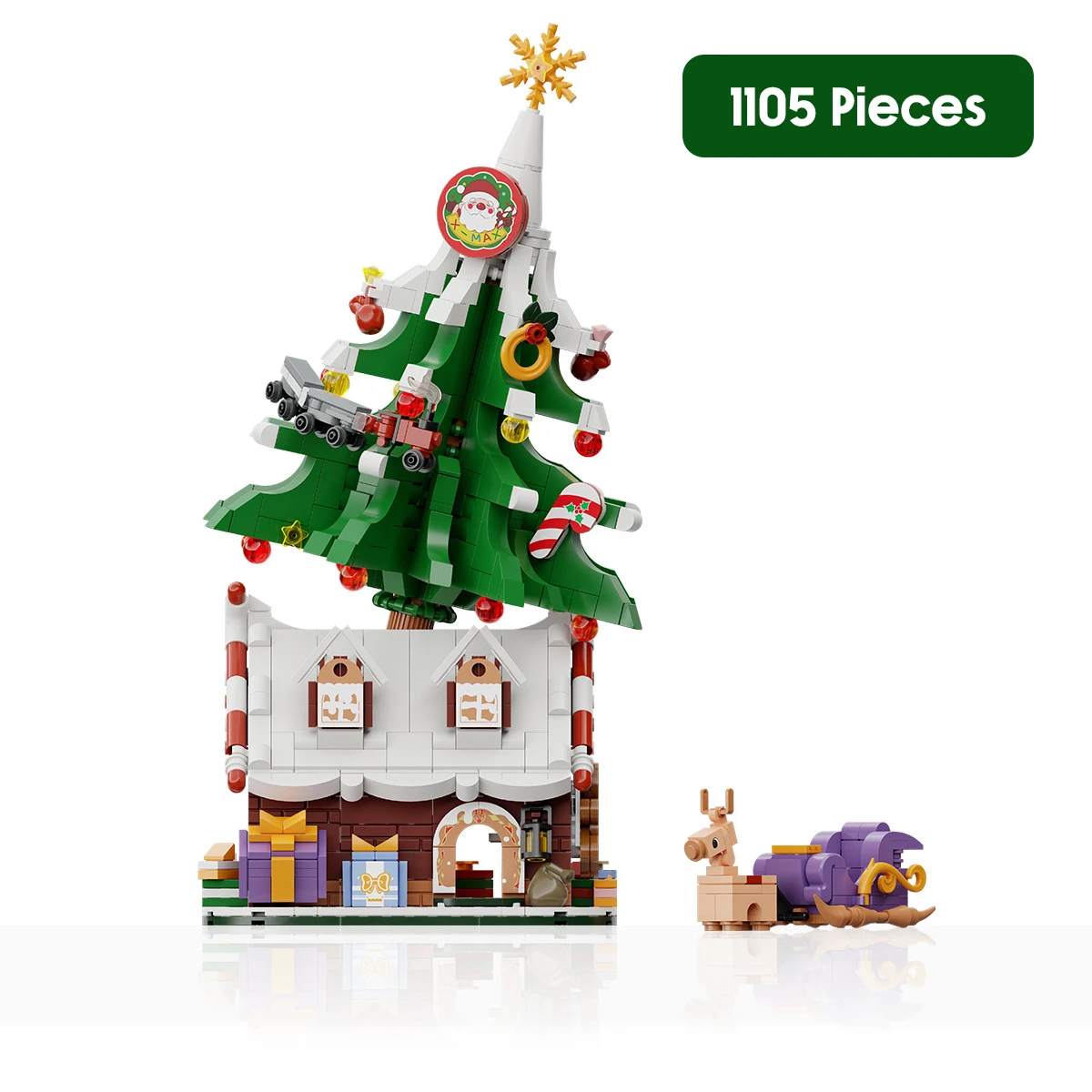 Christmas Gift Christmas Tree Building Block Elk Christmas House Santa Table Home Decor Bricks Set Toys For Children Kids Gift