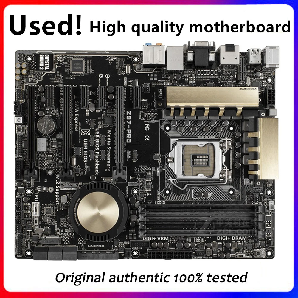 

Оригинальная б/у материнская плата Z97 LGA 1150 для Core i7 i5 i3 DDR3 SATA3 USB3.0