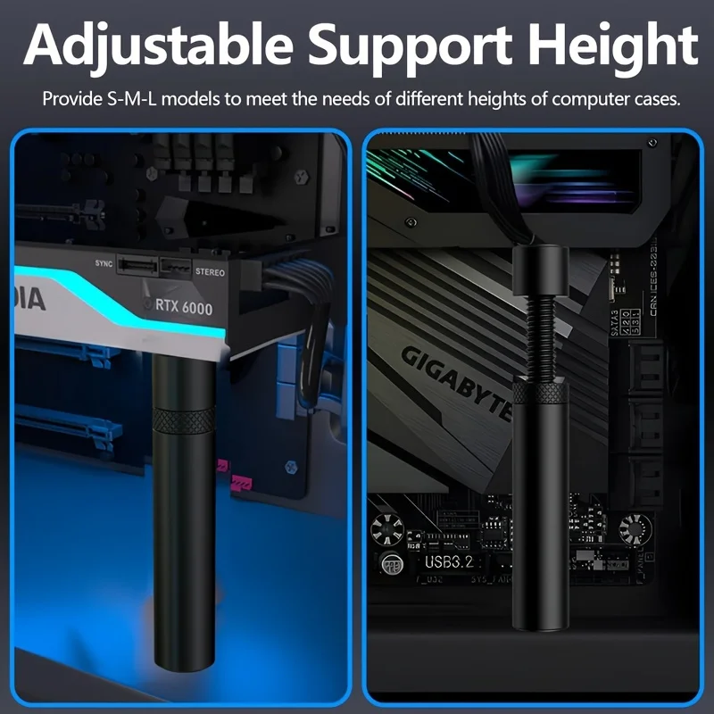 Enhanced Graphics Card Telescopic Stand with Magnetic Base