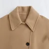 2025-Short Blended Coat for Women, Casual Polo Neck, Personalized Top, Cloak Sleeve, Winter, New 5