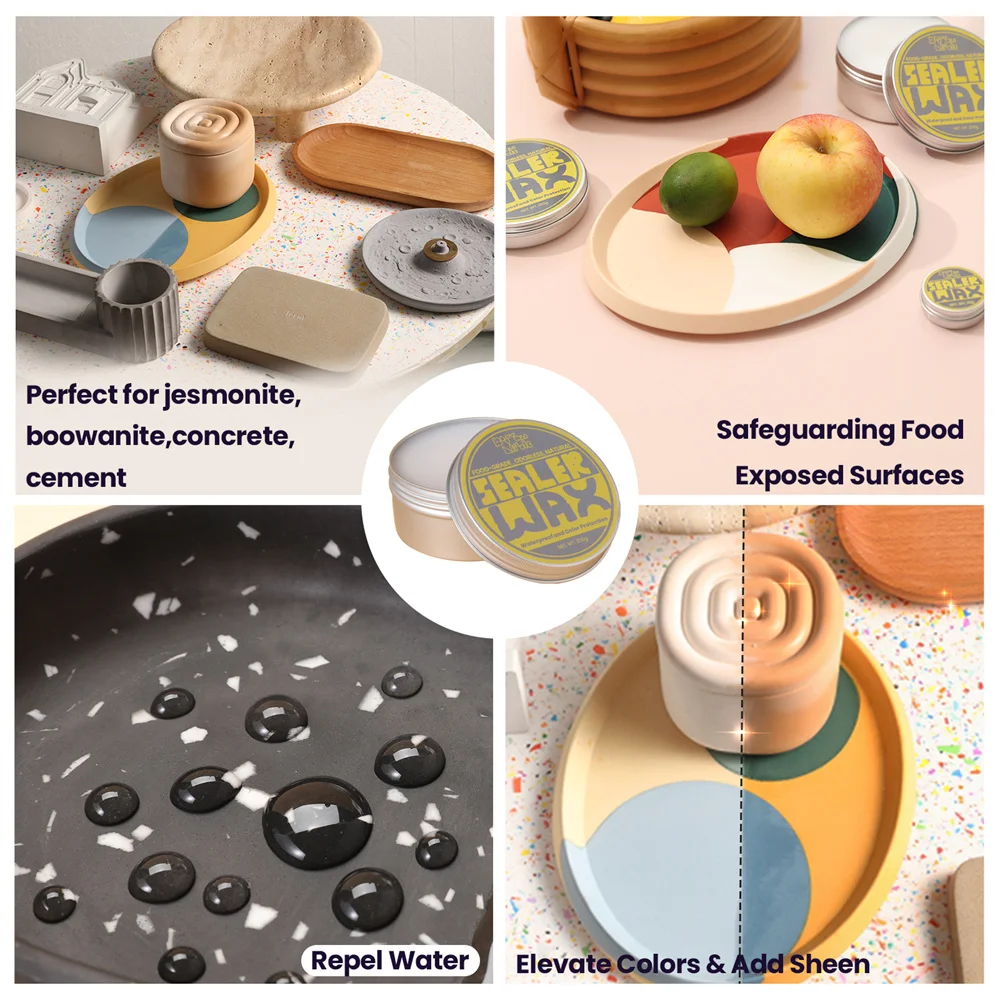 Sealer Wax Sets Boowan Nicole Jesmonite Sealer Wax Sets Elevate Color Natural Food Grade Sealer Wax for Concrete Gypsum Plaster