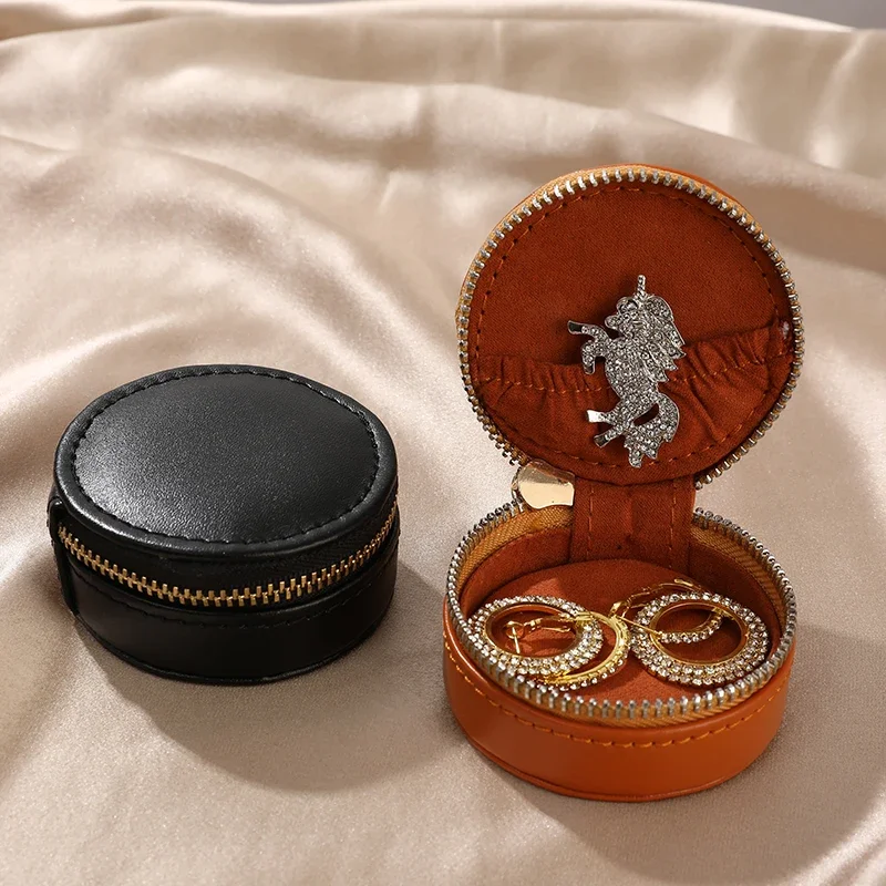 Portable Multifunction Outdoor Travel Jewelry Box PU Leather Velvet Small Jewelry Storage Case Rings Bracelets Gifting Packaging
