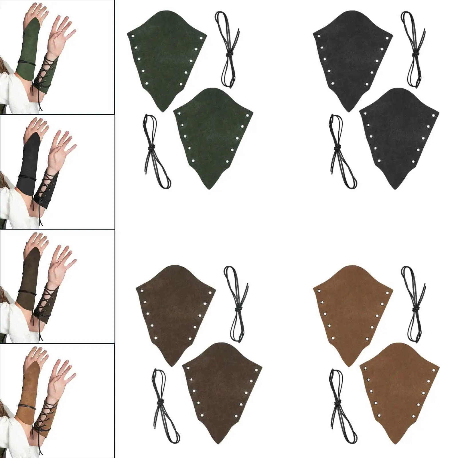Gauntlet Wristband Costume for Men Women Halfcuff Adult Wide Cuffs Unisex Punk Gloves Wrist for Outdoor Party