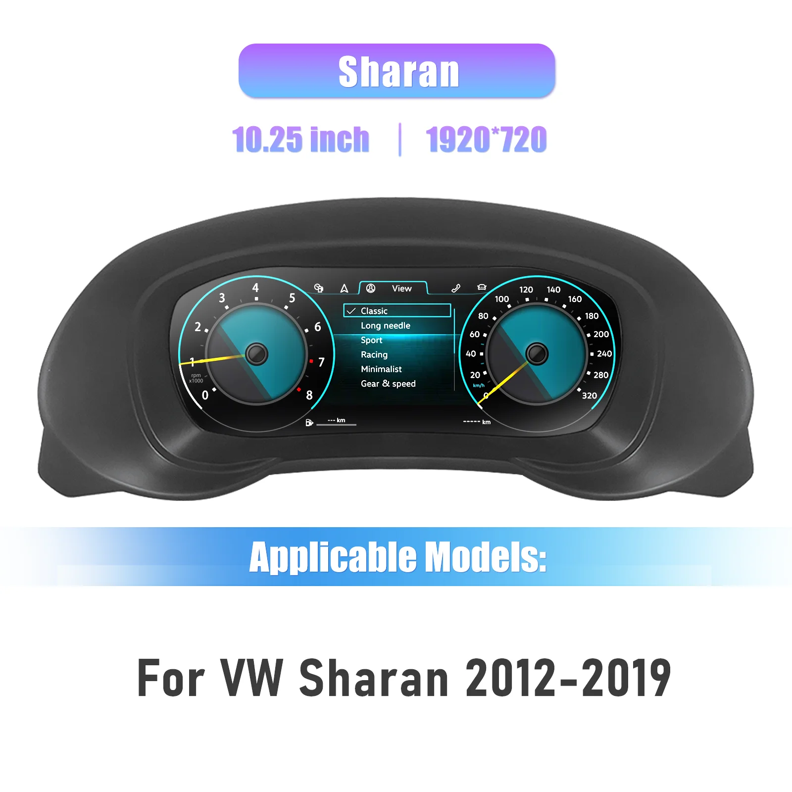 Digitales Armaturenbrett-Cluster für VW EOS Tiguan Touran Scirocco Seat Leon Crafter Sharan Virtual Cockpit Instrumententafel – Detail 5