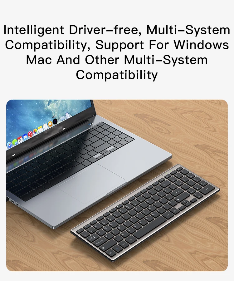 portátil teclado sem fio para tablet portátil compatível com windows mac os