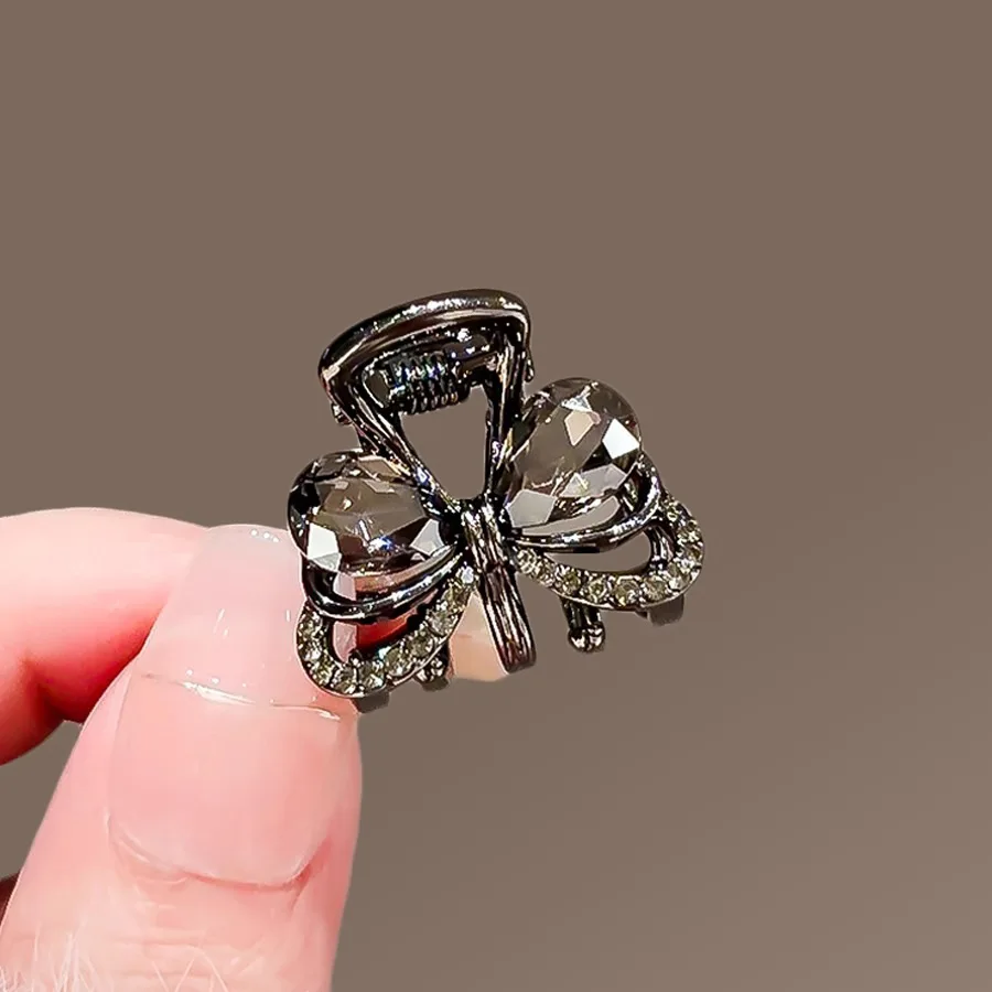 Koreanische Exquisite Kristall Bogen Greif Clip Kleine Gebrochene Haar Pony Clip Seite Stirn Kleine Clip Kopfbedeckung Haarnadel