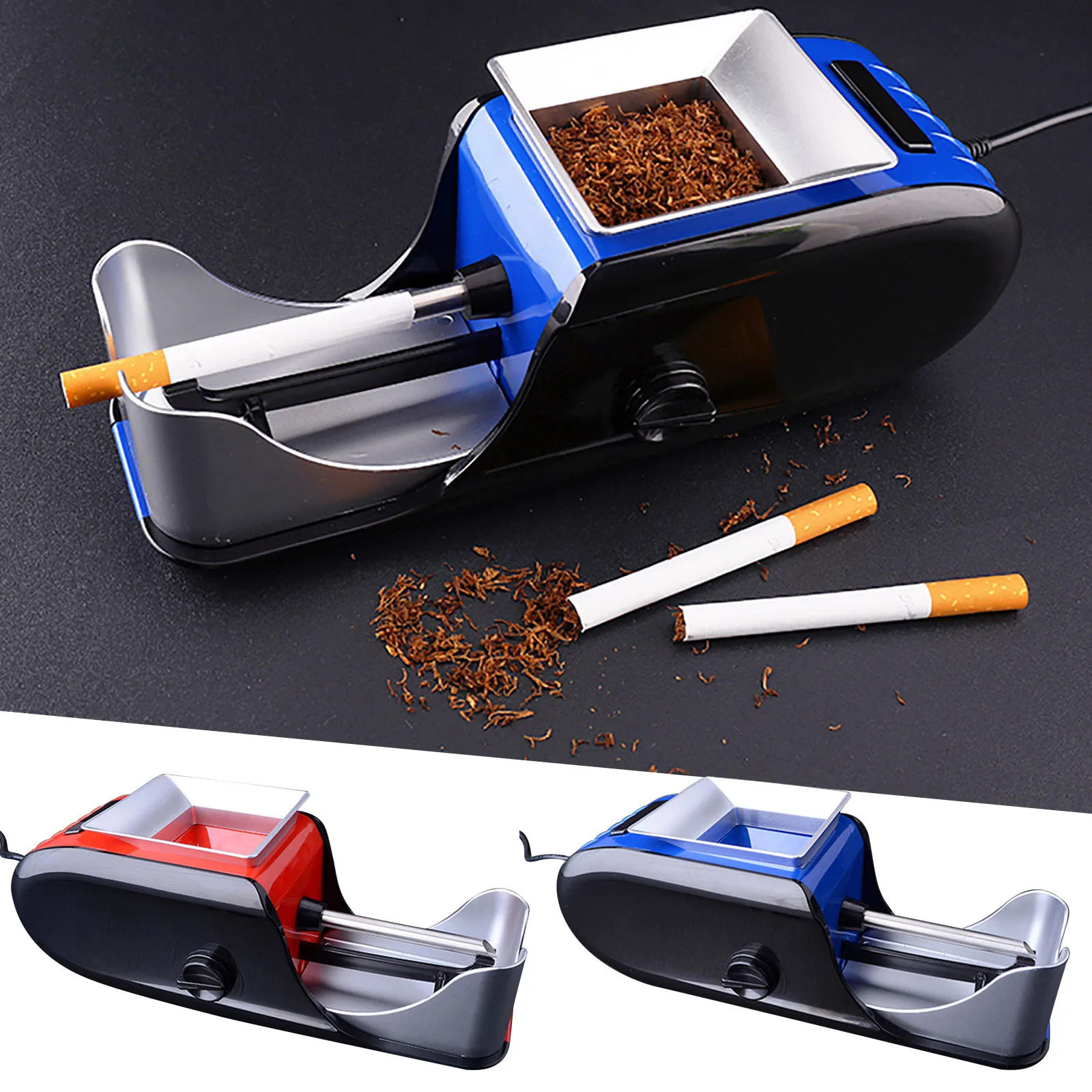 Fully Automatic Cigarette Tamping Machine Electric Smoking Accessories With Eu Plug And Cleaning Brush Fits 8mm Smoke Pipe |