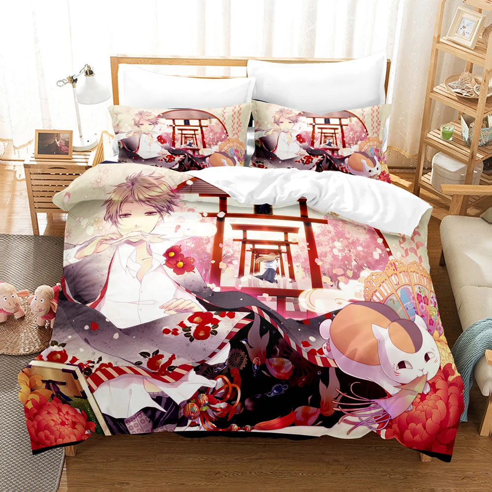 Natsume Buch der Freunde Anime 3D Bettbezug Bettwäsche Set Polyester Kissenbezüge Quilt Abdeckung Wohnkultur Geschenk Twin König königin – Detail 13