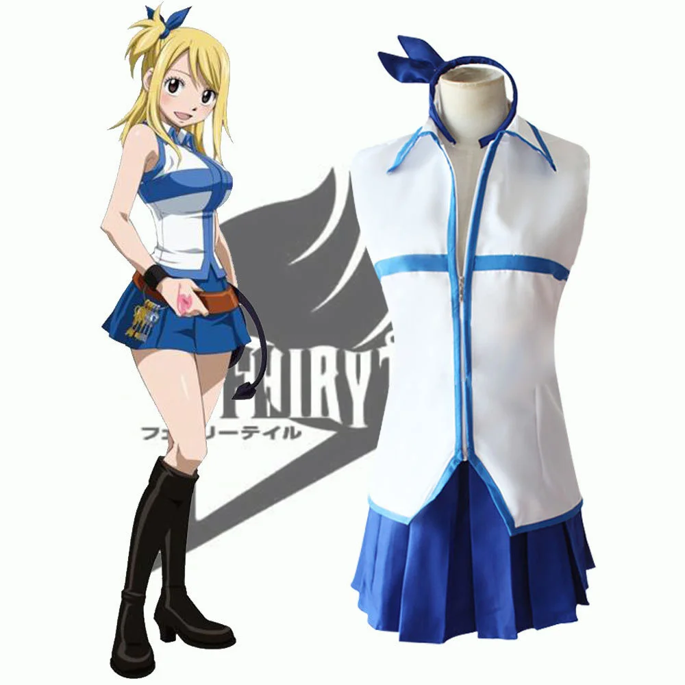 anime-fairy-tail-lucy-heartfilia-cosplay-costume-top-skirt-hairpin-set