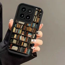 Creative Bookshelf Silicone Phone Case - Stylish and Durable Cover for Xiaomi 13T (13T Pro) (Black)