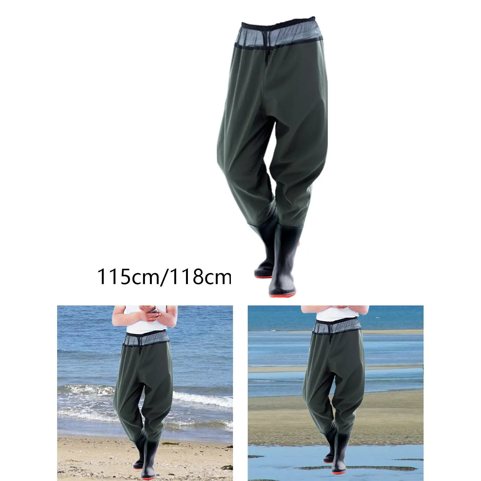 Fishing Waders Non Slip PVC Wading Pants Waterproof Waist Waders for Wading Water Activities Gardening Climbing Fly Fishing