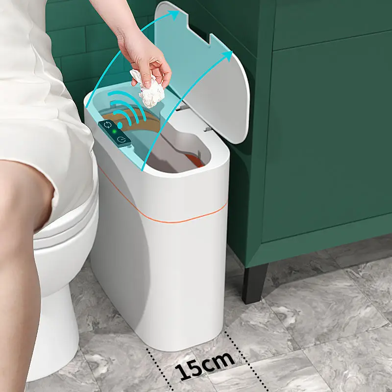 Cestino intelligente per cucina sensore automatico bagno bidone della  spazzatura cestino della spazzatura con coperchio impermeabile lixeira  inteligente 13/16L