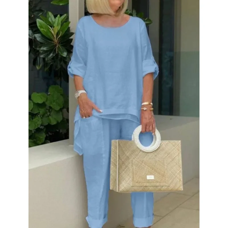 Plus Size 2022 New Women's Loose-fit Casual Suit S...