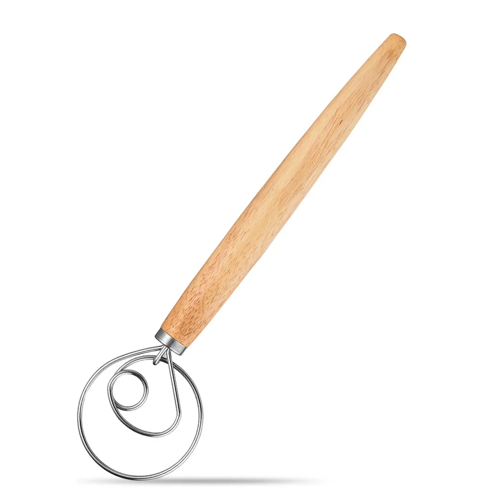 Large Hand Danish Dough Whisk Bread Mixer Stainless Steel Cake Pastry Dough Mixer Stick Egg Beater Kitchen Baking Blender Tools dough mixer