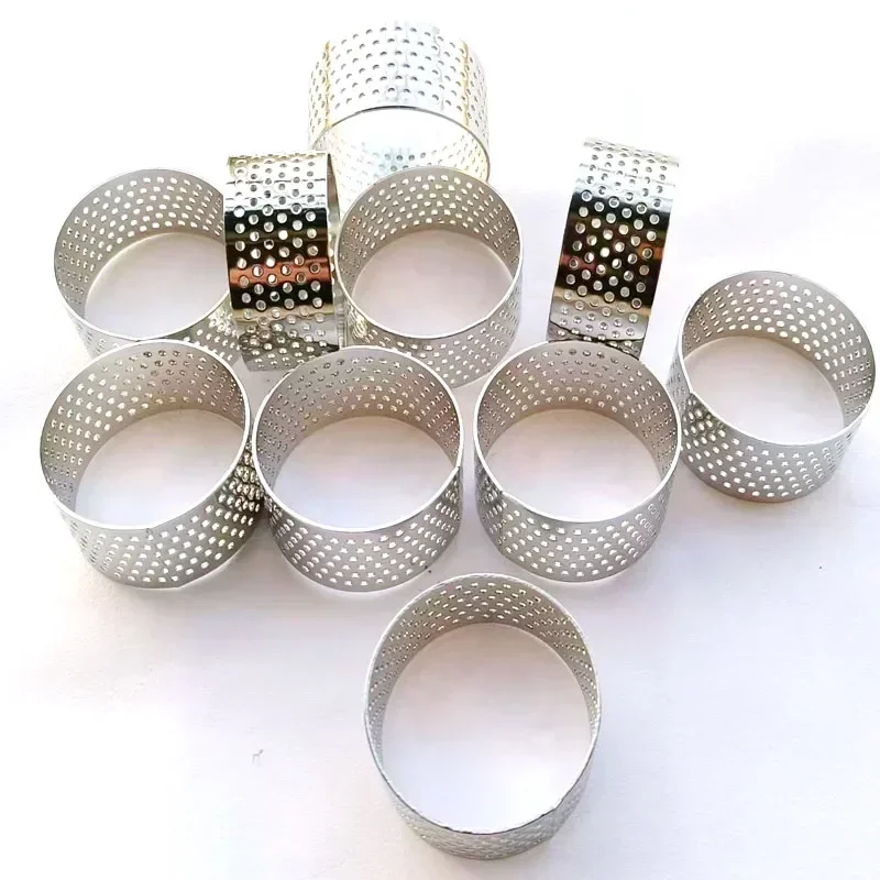 10 Pezzi Serie Anelli Circolari con Fori Stampo per Quiche di Frutta in