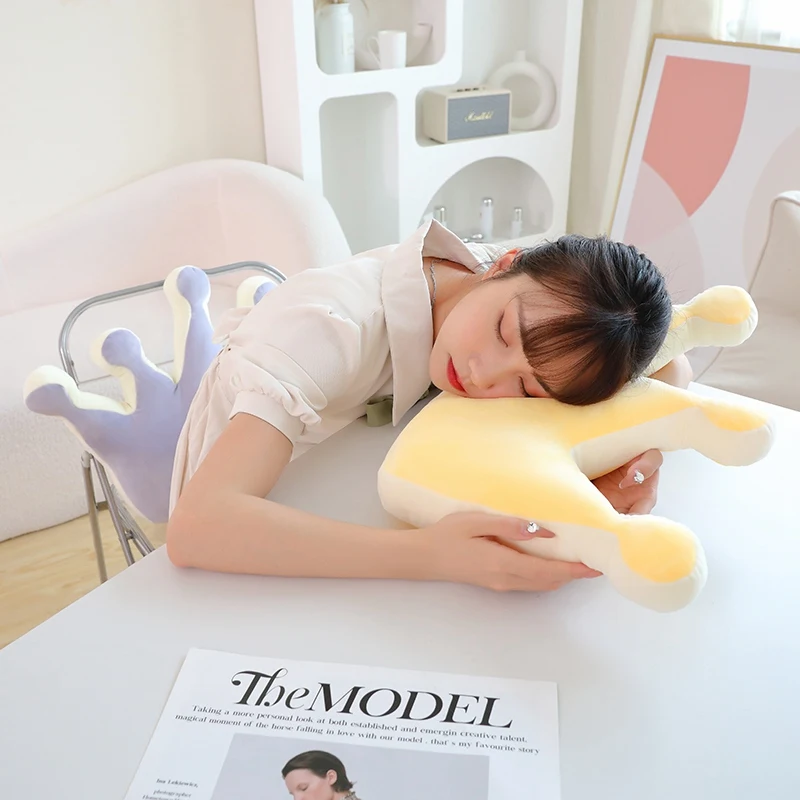 Squishy Crown Plush Pillow Stuffed 5-point 3-point Kawaii Seat Cushion Yellow Pink Purple 3 Colors Decor Sofa Chair Back Support 4