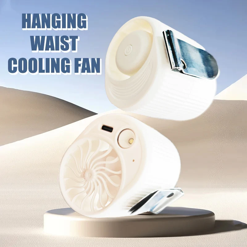 Portable Mini Pocket Fan Light Wearable Clip-On Rechargeable Outdoor Hat Clip Fan Light for Camping Fishing Hiking Travel Use