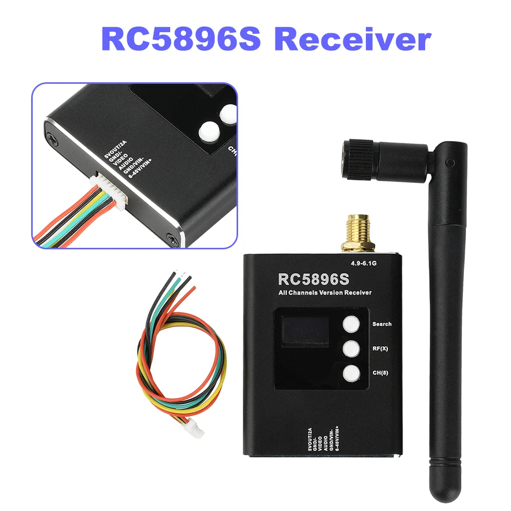 Receptor de Vídeo RC5896S 4.9-6.1GHz 96 Canais FPV