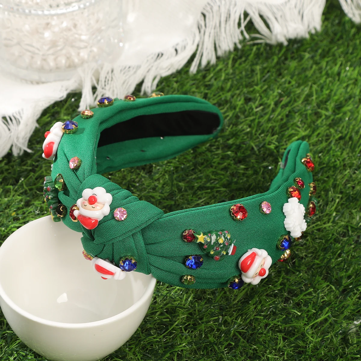 Baroque Christmas Headband s Ladies Luxury Vintage Hair Hoops Women Headbands New Year Rhinestone Pearl Party Hair Accessories