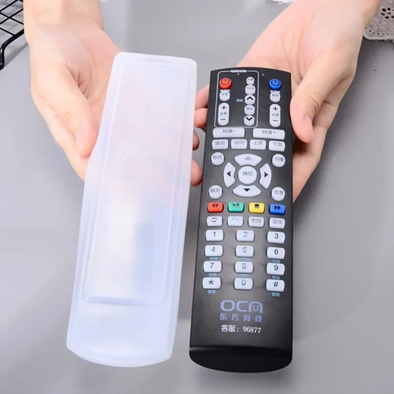 Anti-fall Transparent Silicone Remote Control Cover TV Air Condition Remote Control Case Holder Dust-proof Cover Protective Case