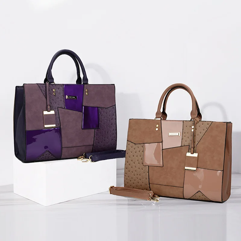 

Large Capacity Fashion One Shoulder Trendy for Women's Splice Handbag