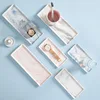 Rectangular Ceramic Tray Creative Marble Pattern Storage Plate Nordic Style Bathroom Storage Tray Jewelry Cosmetics Organizer 2