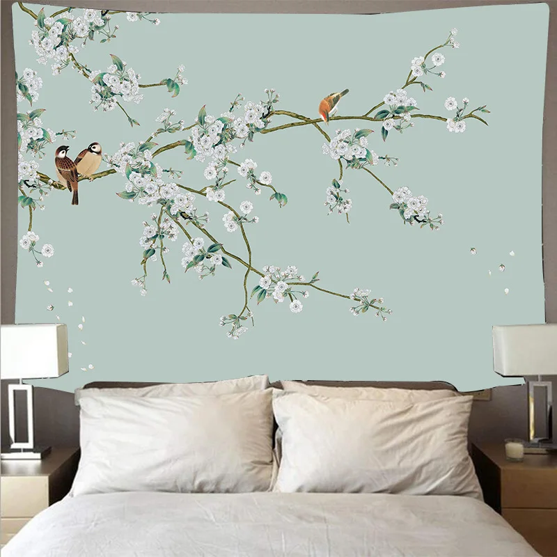 

Гобелен в китайском стиле, фоновая ткань, ветер, пейзаж, Фреска для гостиной, настенное украшение для дома, холст