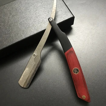 Rasoio da barbiere da uomo Rasoio da barba pieghevole Rasoio da barbiere professionale con raschietto manuale in acciaio inossidabile con bordo dritto 1