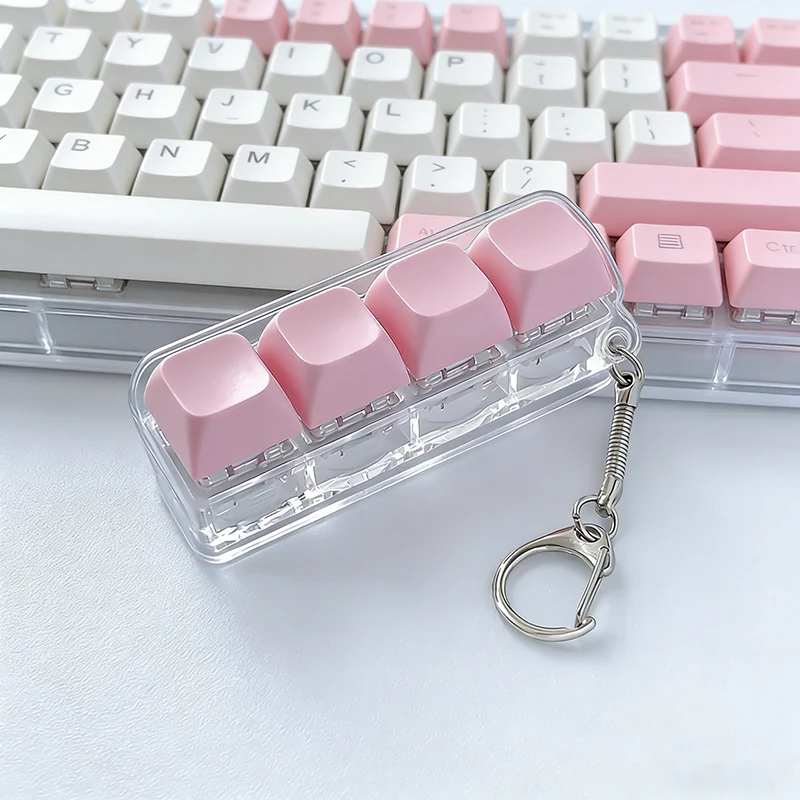Neuer 3-Tasten-Finger-Tastatur-Schlüsselanhänger zur Stresslinderung, Fidget-Spielzeug, Klicker-Gadget für Erwachsene – Detail 12